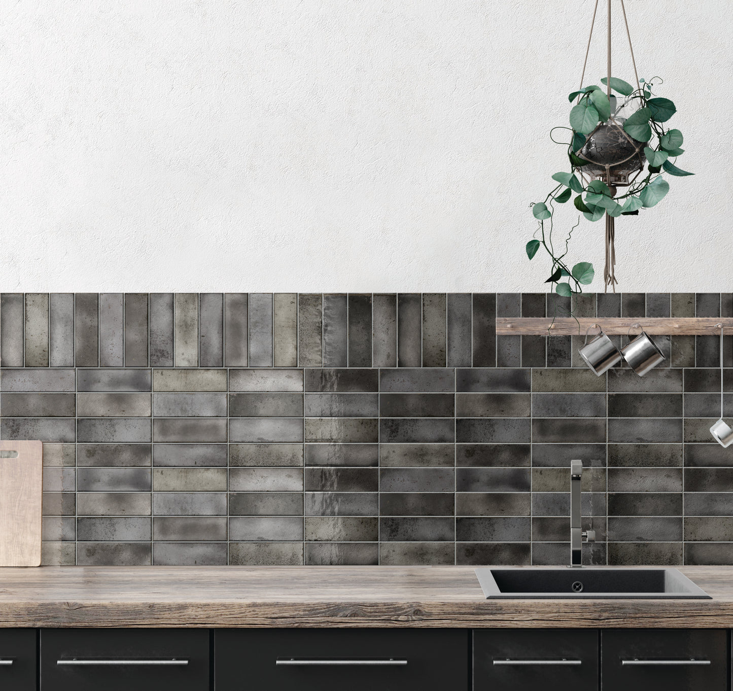 Amazonia Carbon Subway Tile 65x200