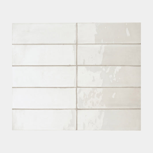 Glossy Beige White Subway Tiles